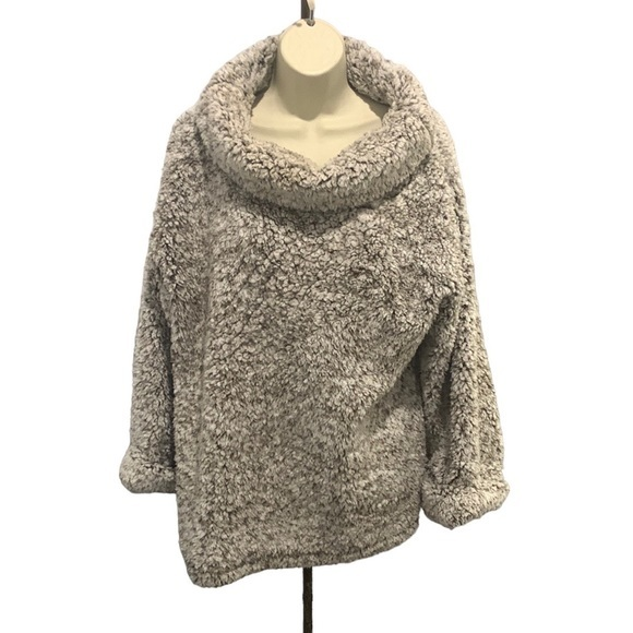 Kori‎ Sherpa Cowl Neck Pullover Women’s Size M w Pockets AMAZING - Picture 1 of 10